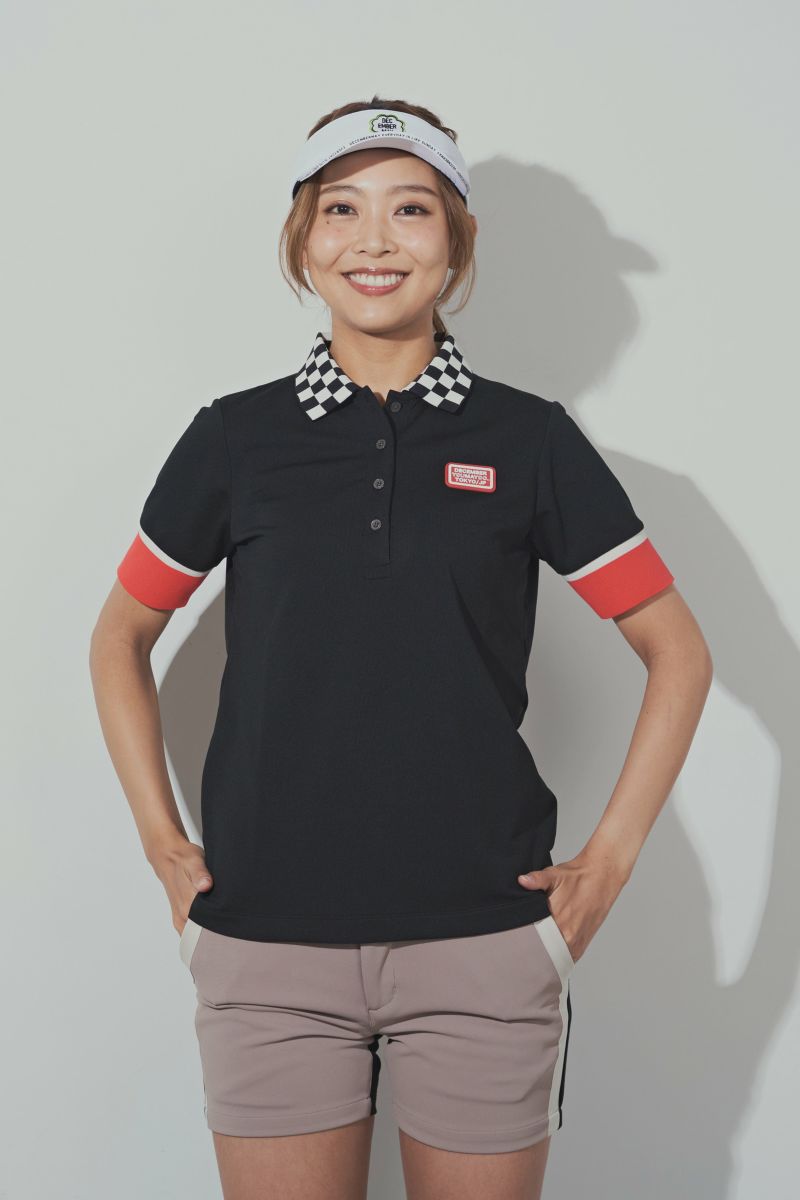 december may ポロシャツ L ブラック/ホワイト ⛳ディセンバーメイ