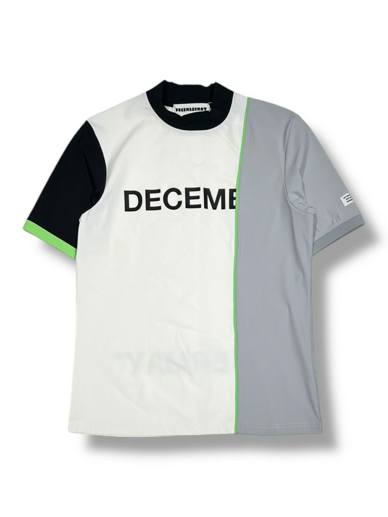 人気沸騰ブラドン logo Bi-color mock DECEMBERMAY | MEN shirt/ sleeve half neck メンズウェア