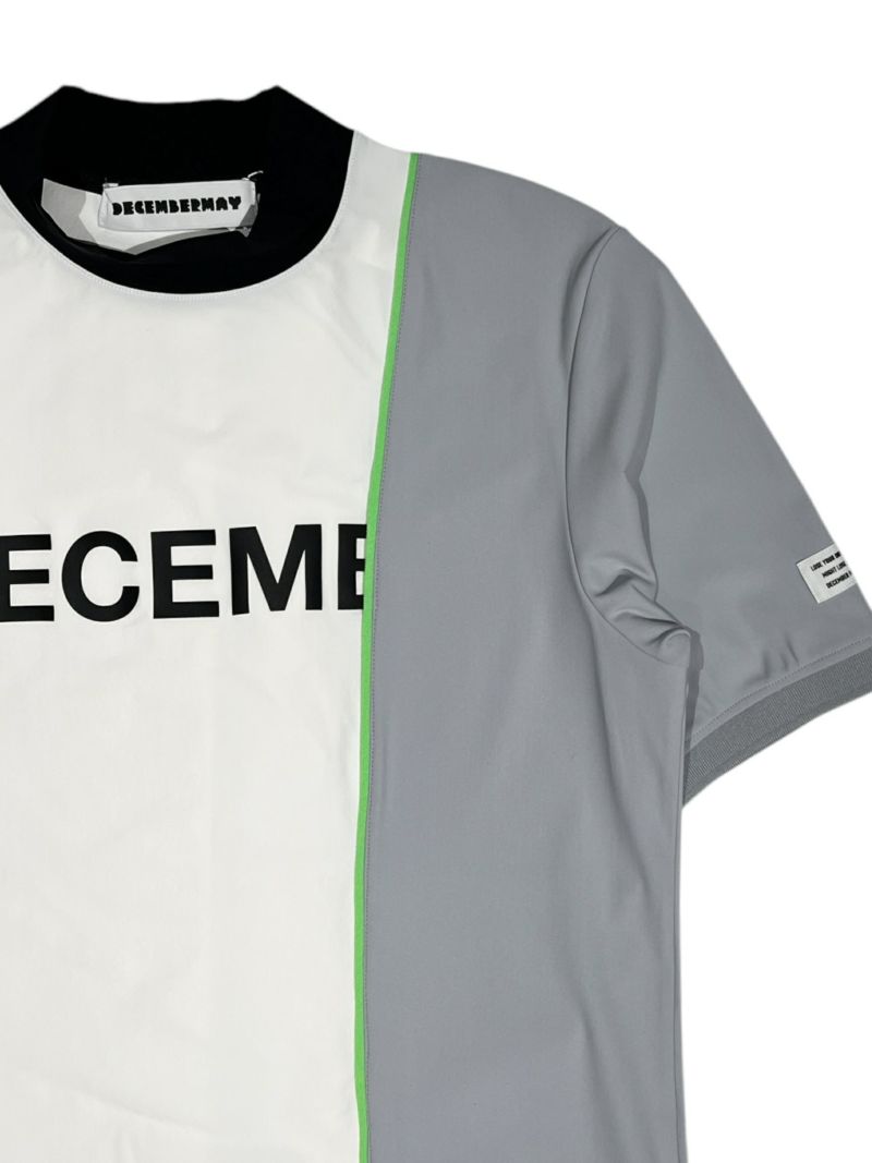 Bi-color logo mock neck half sleeve shirt/ WOMEN | DECEMBERMAY